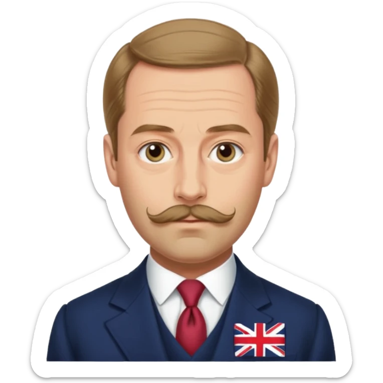 Prince George Duke Of Kent 5th Son of King George V but he don't have beard and moustache and he is husband of Princess Marina Of Greece And Denmark sticker