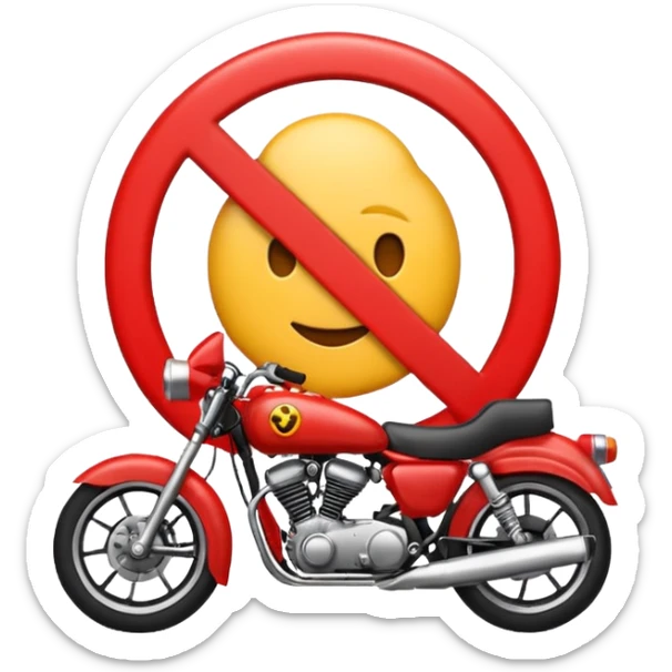 Vreau un emoji cu stop și sa fie împotriva motocicletelor sa fie interzise sticker
