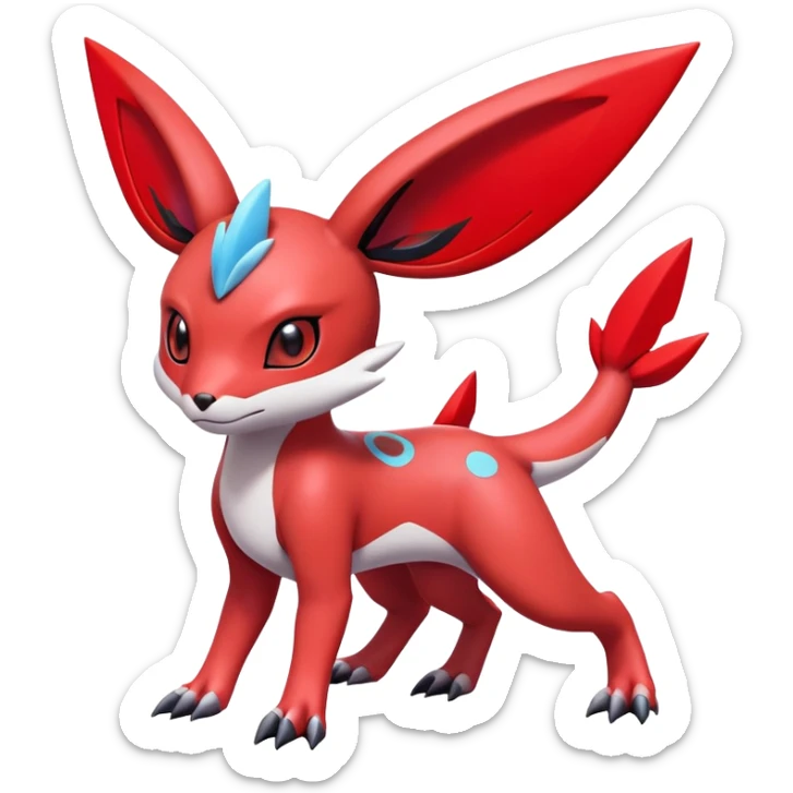  Cute Guilmon-Latias-Umbreon-Fakémon-hybrid-creature (full body)  sticker