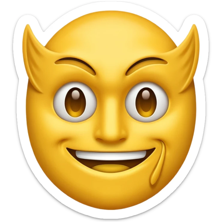 Un emoji qui veut rire mais qui est caché derrière une masque sticker
