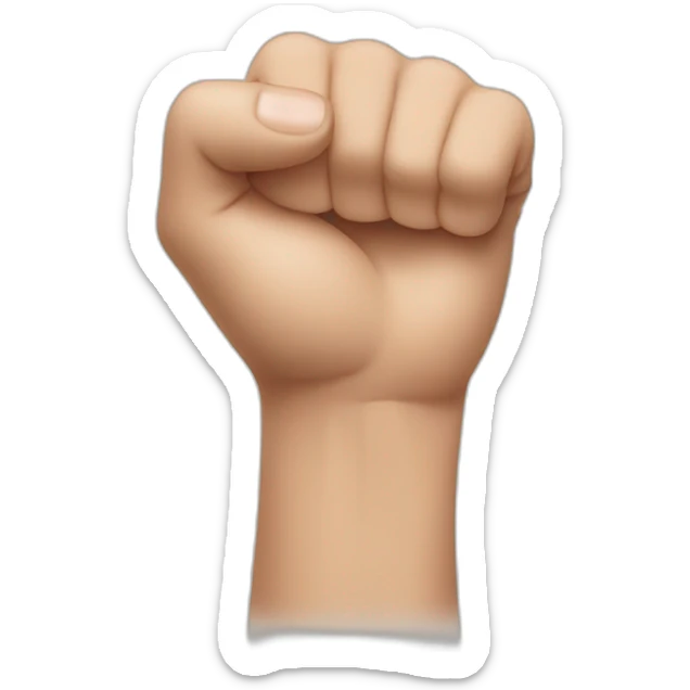 Face in profile view with a hand against it in the shape of a fist, with the thumb on the chin and the pinkie on the forehead  sticker