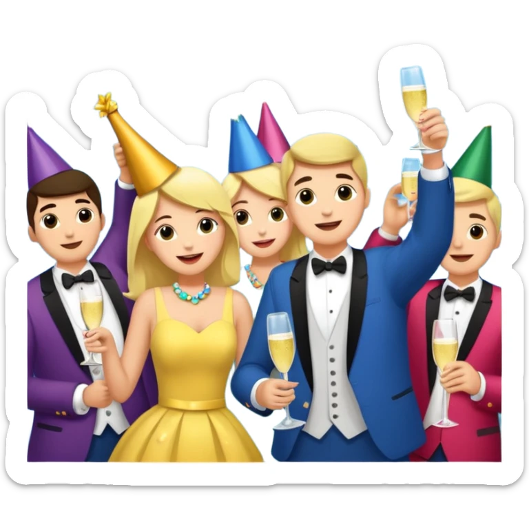 Maak een beeld voor een 50 jarig jubileum met veel kleur en confetti sticker