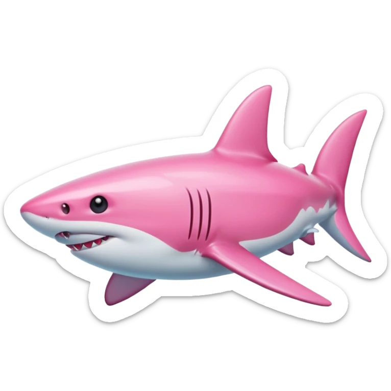 Pink shark sticker