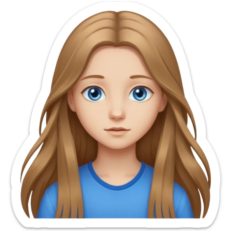 An bloude girl teen-adoult very  long hair sticker