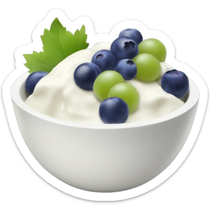 yoghurt bowl with grapes and blueberries sticker