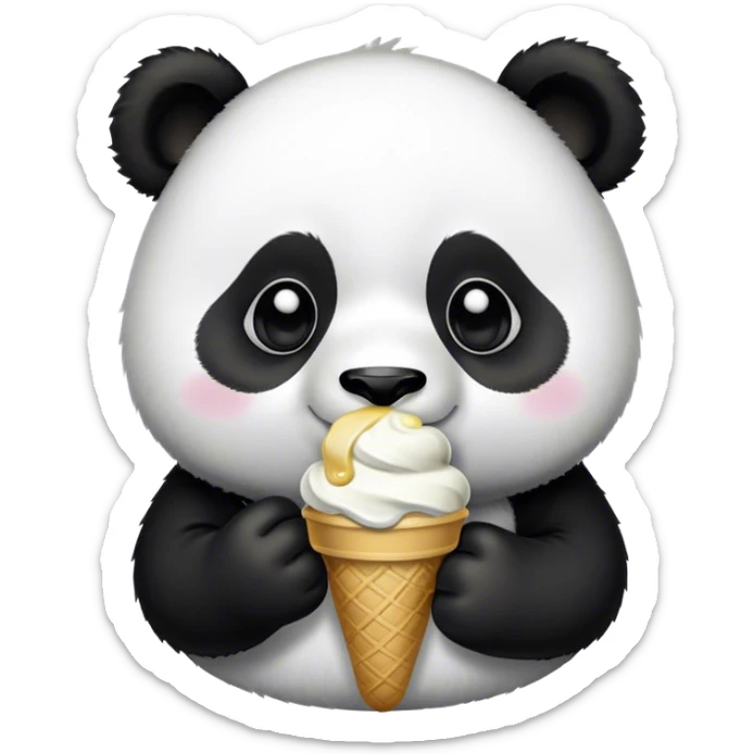 Panda eating ice cream sticker