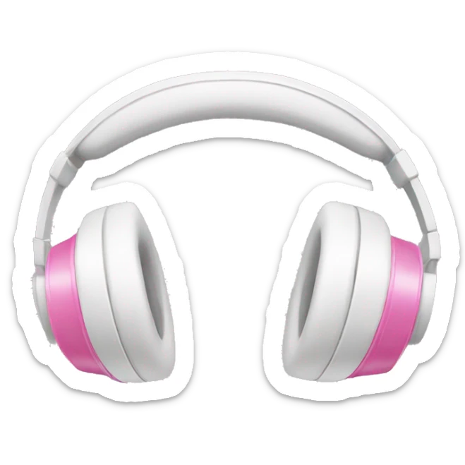 White headphones with pink bows sticker