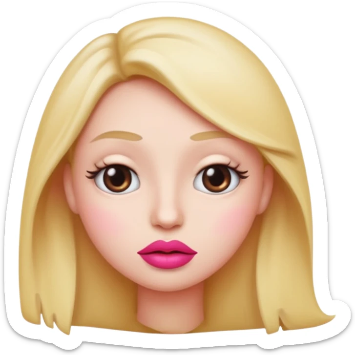 I want an emoji with the eyes looking to the side and with big pink lips and a judgemental face sticker