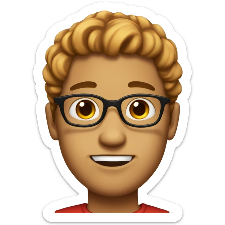 cool with bold face skin not brown and glasses on eyes hair red ad scars on face sticker