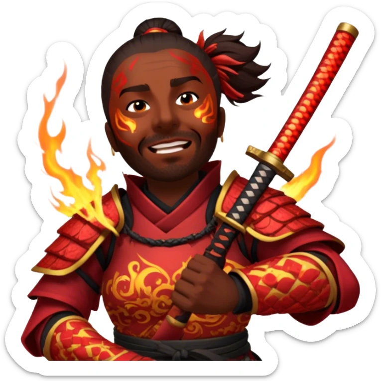 Fire-Wielding Samurai sticker