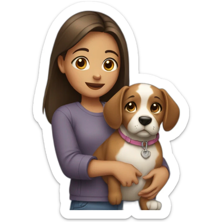 Girl Holding A Dog sticker