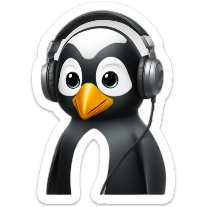 Dj penguin sticker