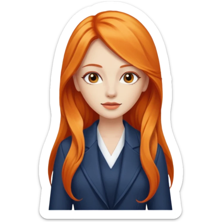 as un mujer de cabbelo anarangado con ropa bonita modelando en una pasarela pero que tenga cabello largo y que se vea la pasarela sticker