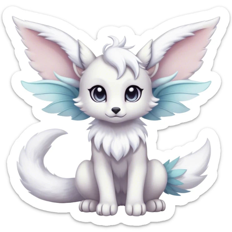 Kawaii dark fantasy ethereal anthro fursona Fakemon with tufted tail  sticker