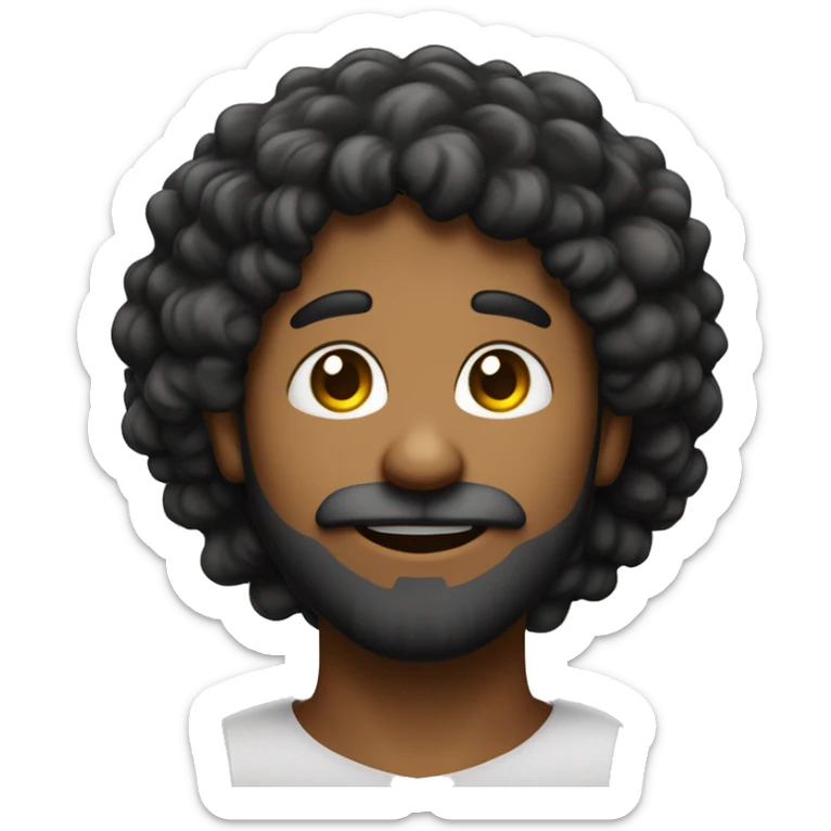 Emoji de um homem meio gordo, cabelo preto barba fina e fazendo o coração  sticker