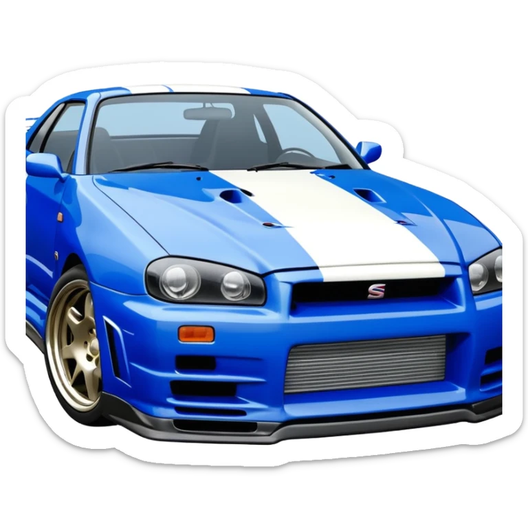 The 1999 Nissan Skyline GT-R R34 is the car used in the movie 2 Fast 2 Furious.   sticker