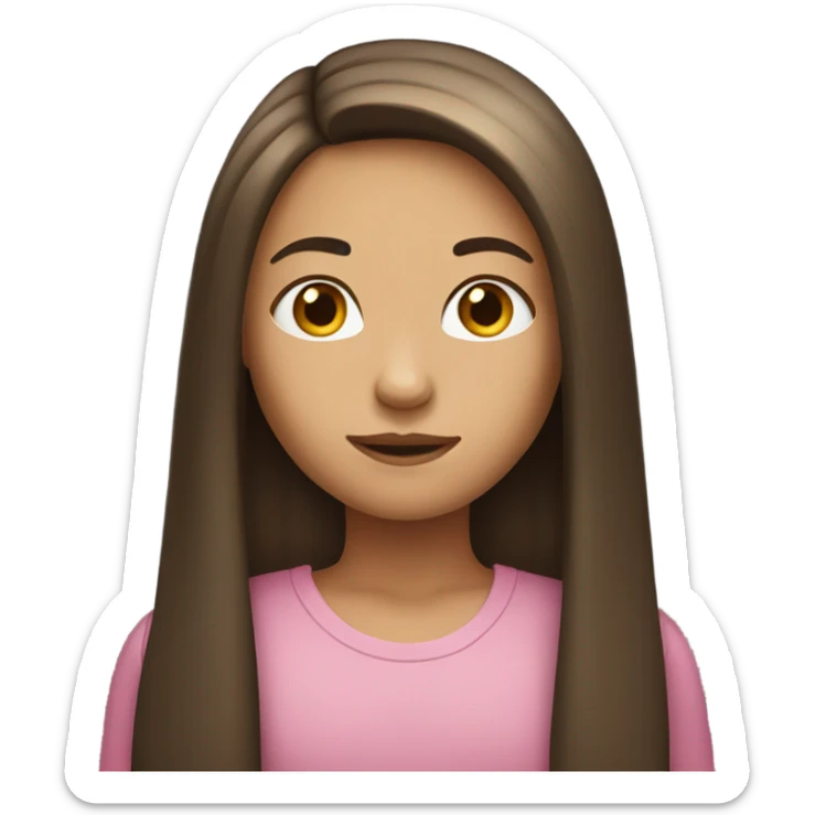 girl with straight hair sticker