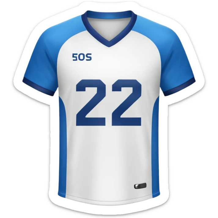 White football jersey at the back with number 22 and my name RONIHO  sticker