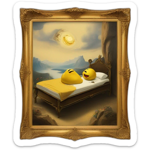 Persistence of Memory by Salvador Dali in the style of Disney’s Beauty and the Beast sticker