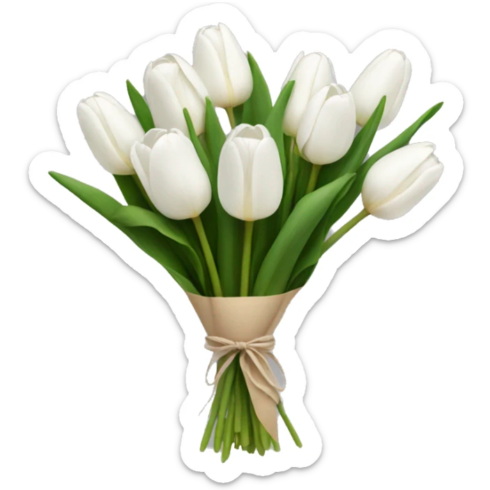 white tulip bouquet  sticker