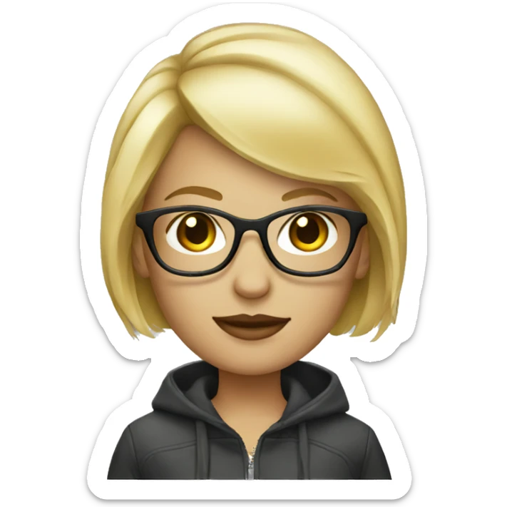 blonde designer with glasses and short blonde hair sticker