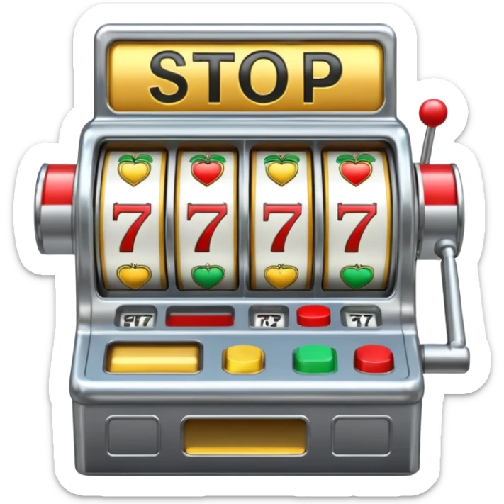 Slot machine, classic, 5 reels, , nothing written on it, the stop symbols are 7s, but in order letters P, R, O, P, O sticker