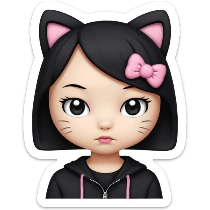 Hello Kitty als Emo sticker