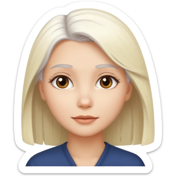 Güzel sarışın bir kadın kıyafeti beyaz saçları düz sticker