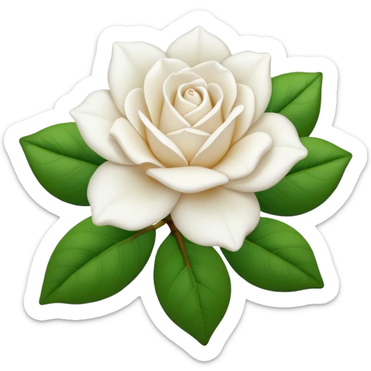 Rosa blanca tipo gardenia sin hojas verdes ninguna hoja verde sticker