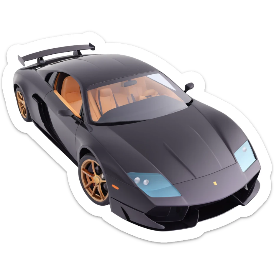 black luxury sports car with a transparent film partially attached, part of the film still floating above the car, premium and elegant sticker
