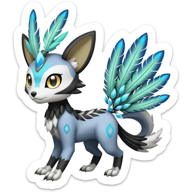 Meloetta-WereGarurumon-Trico-Pokémon-Fakémon-fusion-hybrid-creature sticker
