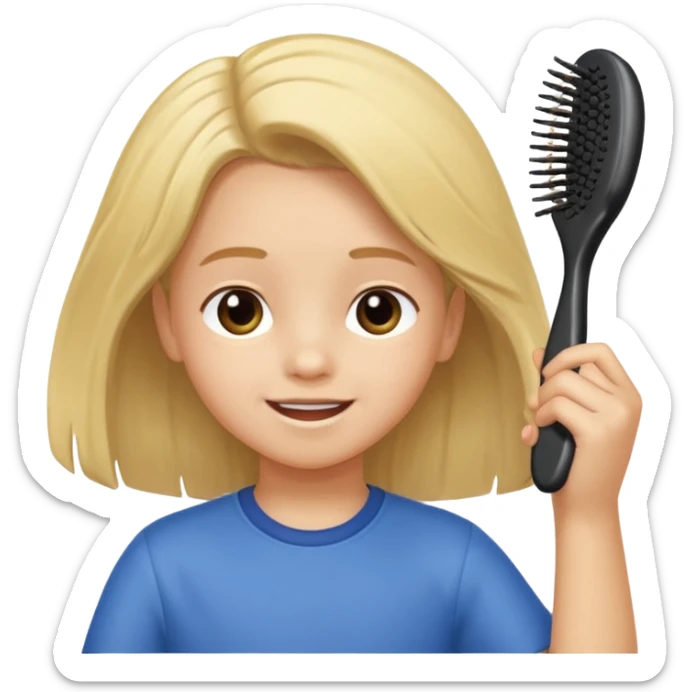 child combing their hair, happy and tidy pictures to keep you busy with school activities in a way that’s more fun and fun to watch and enjoy while 10 years  sticker