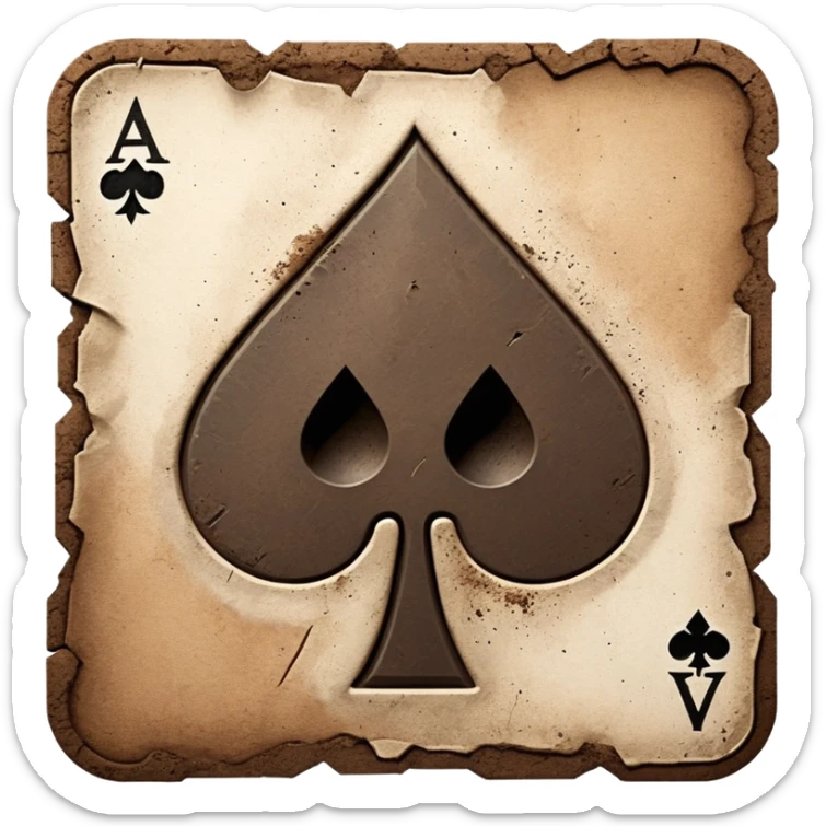 ace of spades card going into a hole of dirt in the ground sticker