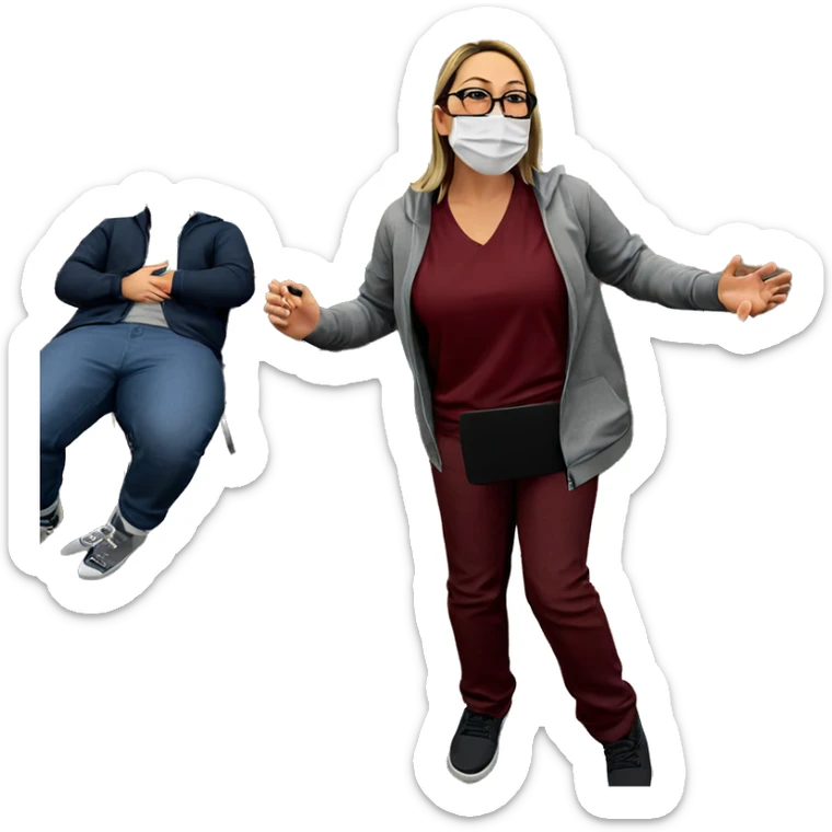 boys in glasses wearing masks sticker