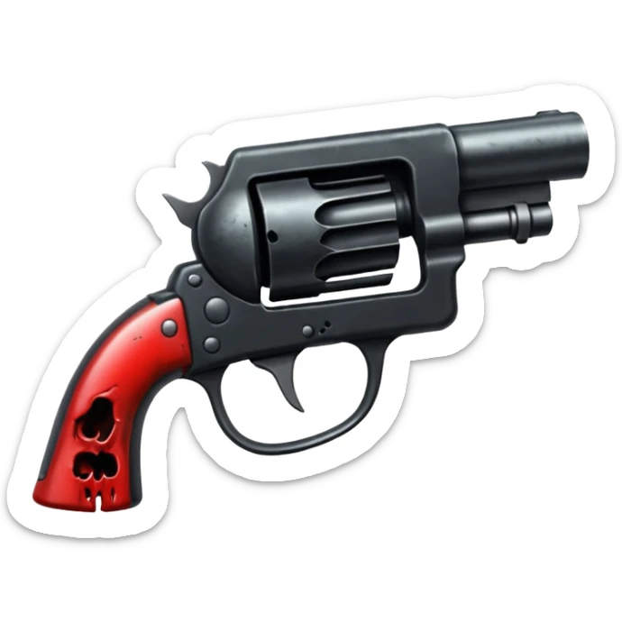 A shot gun pointed upward, in the style of your bleeding skull art. Dark gritty and menacing art style. Pointing up sticker