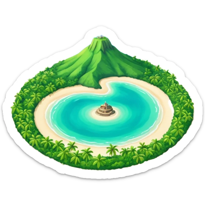 Créer un emoji représentant la Guadeloupe dans sa forme géographique réelle, vue du dessus sticker