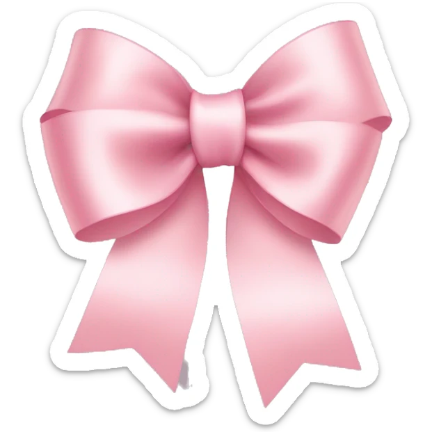 light pink ribbon bow sticker