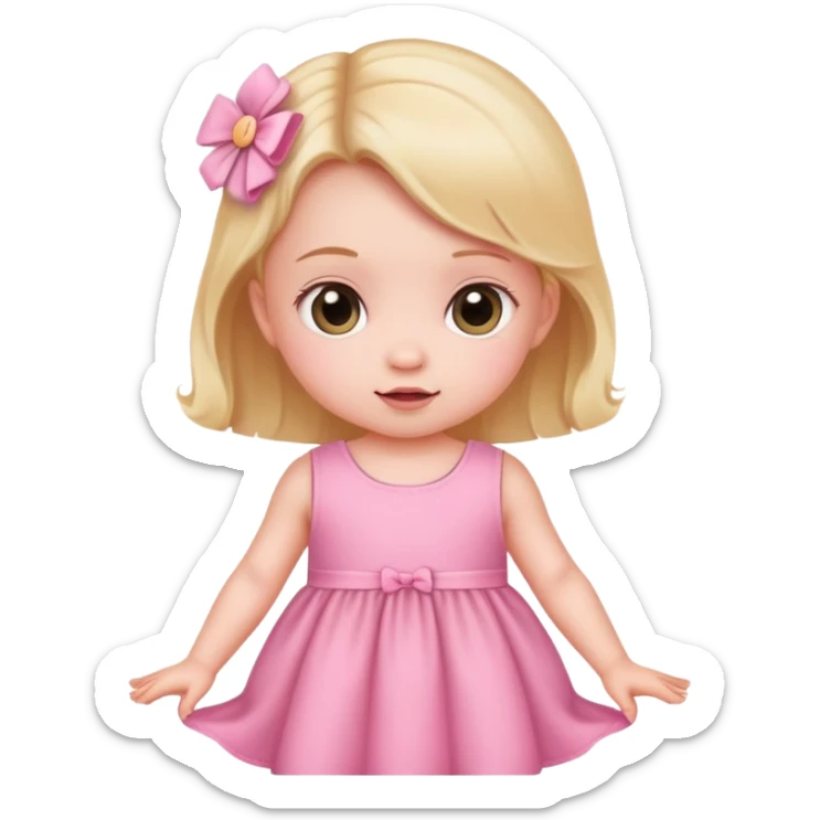 baby girl wearing a pink dress sticker