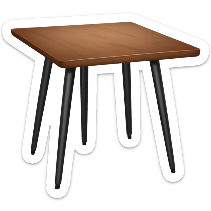 a desk table with 4 black metal legs without any addons, only the table of wood sticker