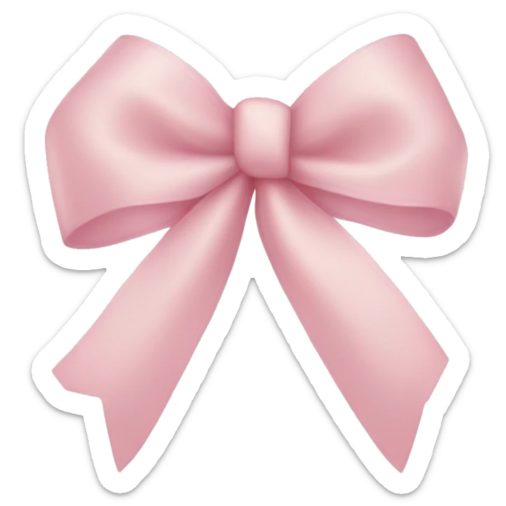 light pink ribbon bow sticker