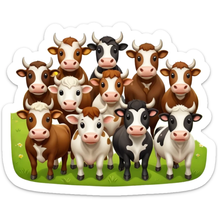 generate an emoji of a group of male and female bulls travelling together on holidays sticker