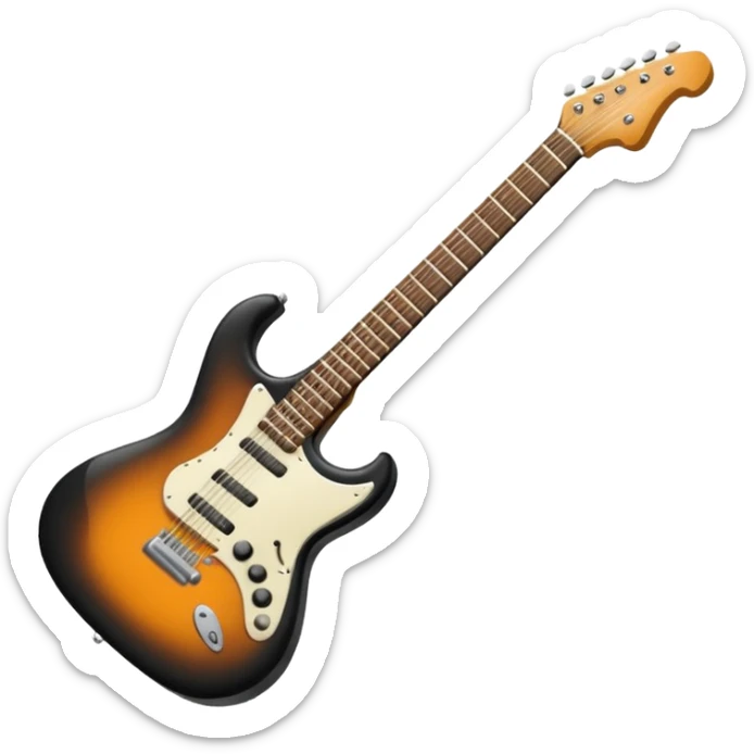 Bana elektronik gitar emojisi yap ama bir tane yüz emojisinin elinde olsun elektronik gitar siyah olsun  sticker