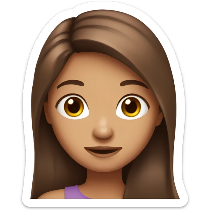 Long brown hair girl sticker