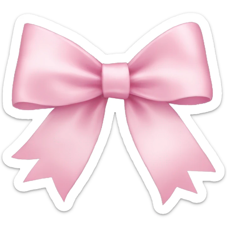 light pink ribbon bow sticker