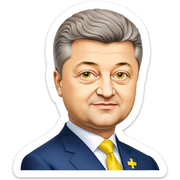 Super realistic President of Ukraine Petro Poroshenko at his inauguration sticker