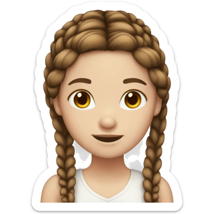 Girl brown hair white skin with braids  sticker