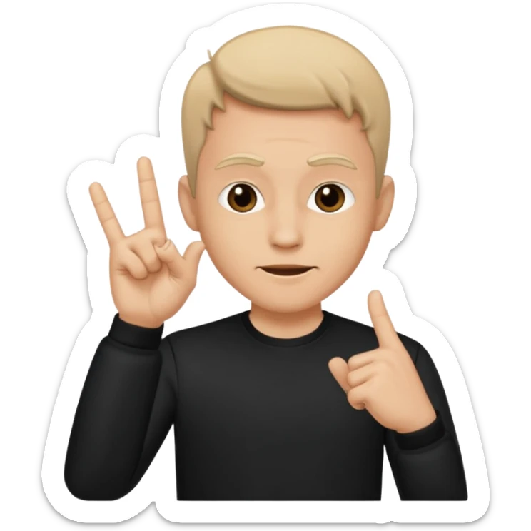 A man wear black his skin tone is beige and he does like Yoo wassup sticker