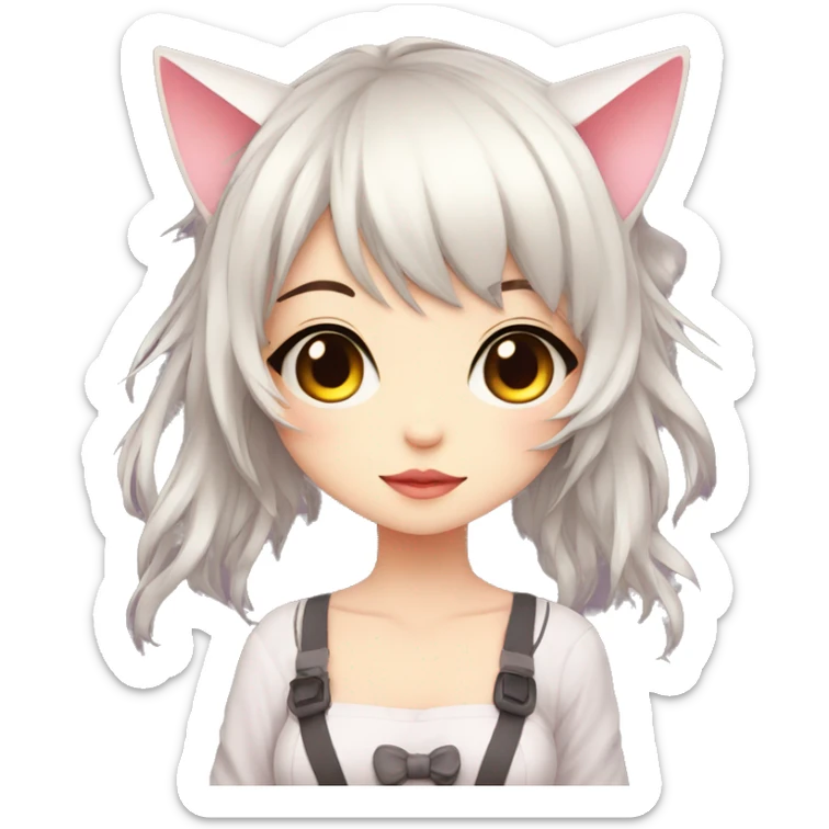 Edgy Kawaii Cute Cool Beautiful Elegant Pretty Anime Catgirl sticker