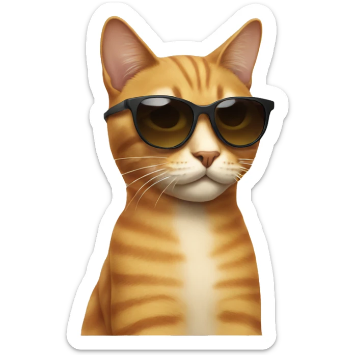 Cat with sunglasses sticker
