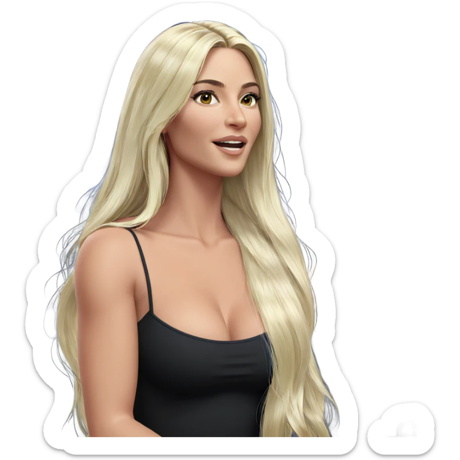 blonde beauty with long hair sticker